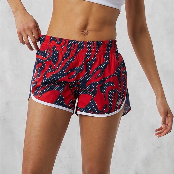 New Balance Pants - NWOT, New Balance, Accelerate 2.5” Printed Running Shorts, Size XL, Navy & Red